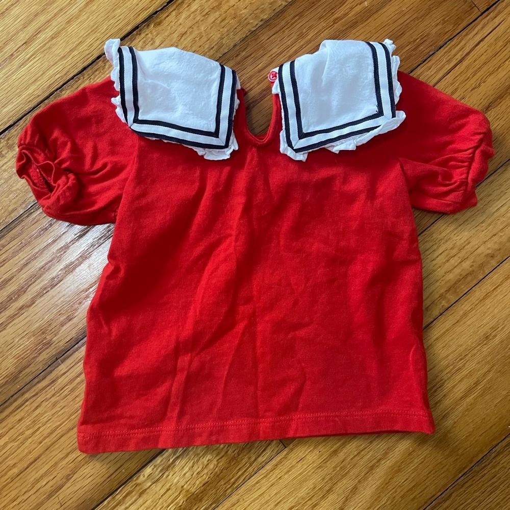 Janie and Jack Red Top with White Leggings. Size 12-18 months. - Picture 2 of 4